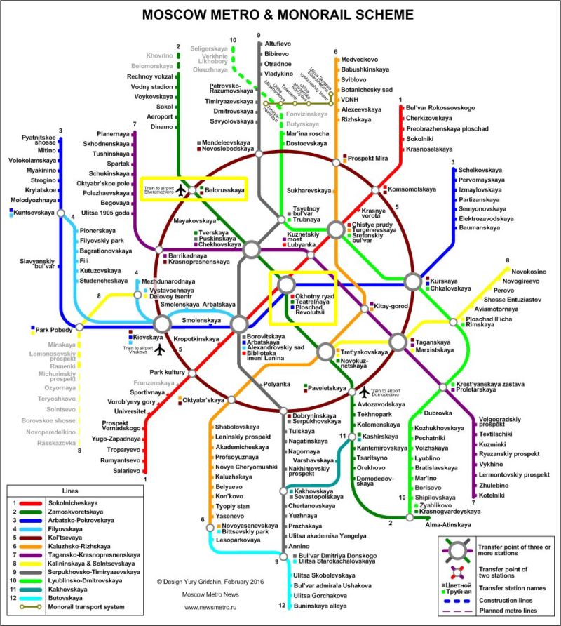 מפת הרכבות של מוסקבה